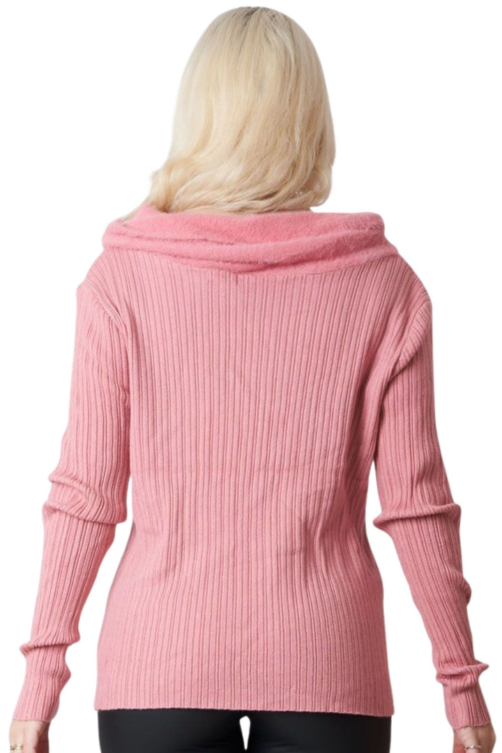 ladies diamante knitted fur top