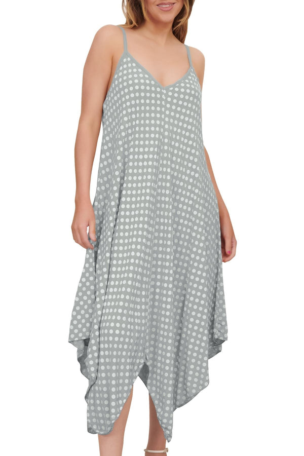 Special Price Spot Print Sleeveless V Neck Hanky Dress