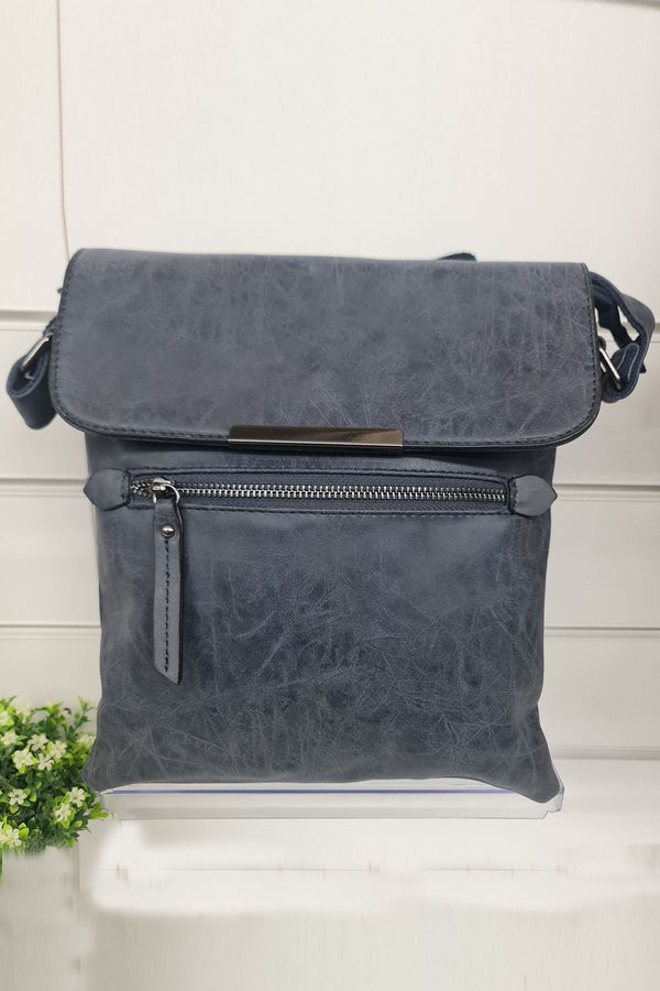 Front Zip Adjustable Strap Crossbody Bag