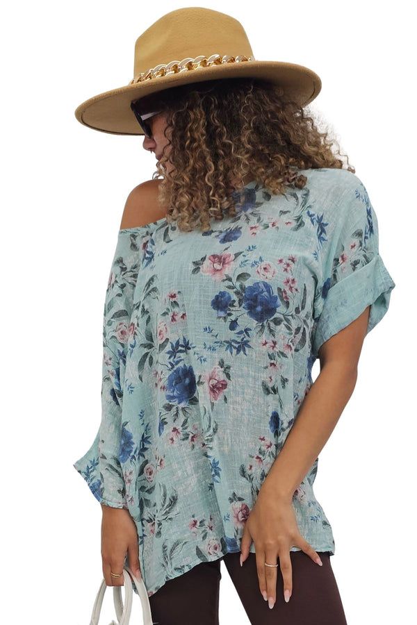 Floral Print Tunic Cotton Top
