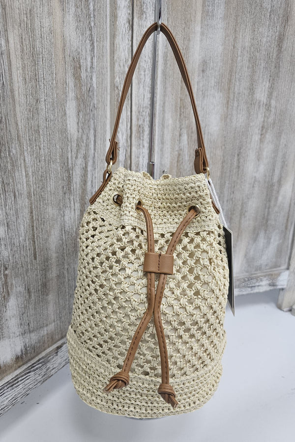 Crochet Drawstring Backpack Bag