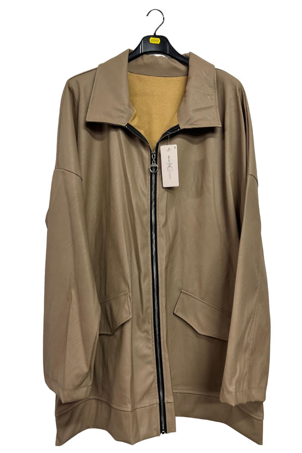 Plain Front Zip Closure Jacket