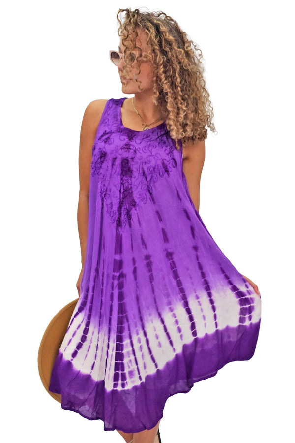 Tie Dye Print Asymmetrical Hem Dress