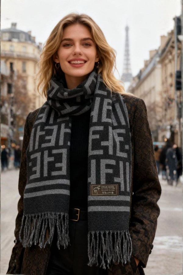 Geometric Print Tassel Scarves