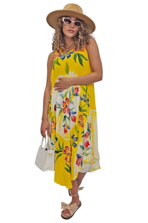 Floral Pattern Asymmetrical Dress