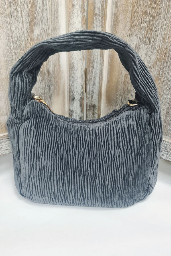 Pleated Knot Handle Shoulder Bag