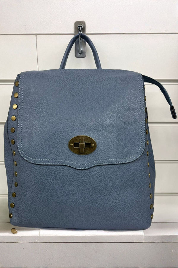 Twist Lock Studded Edge Backpack Bag