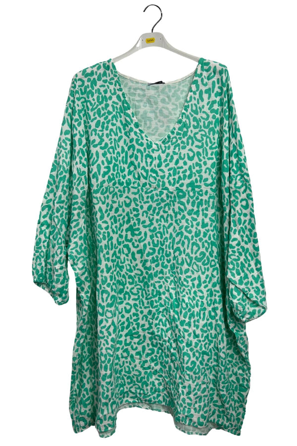 Leopard Print Tunic Cotton Dress