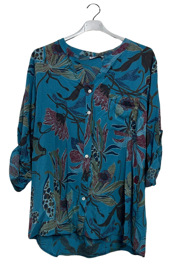 floral print button up shirt