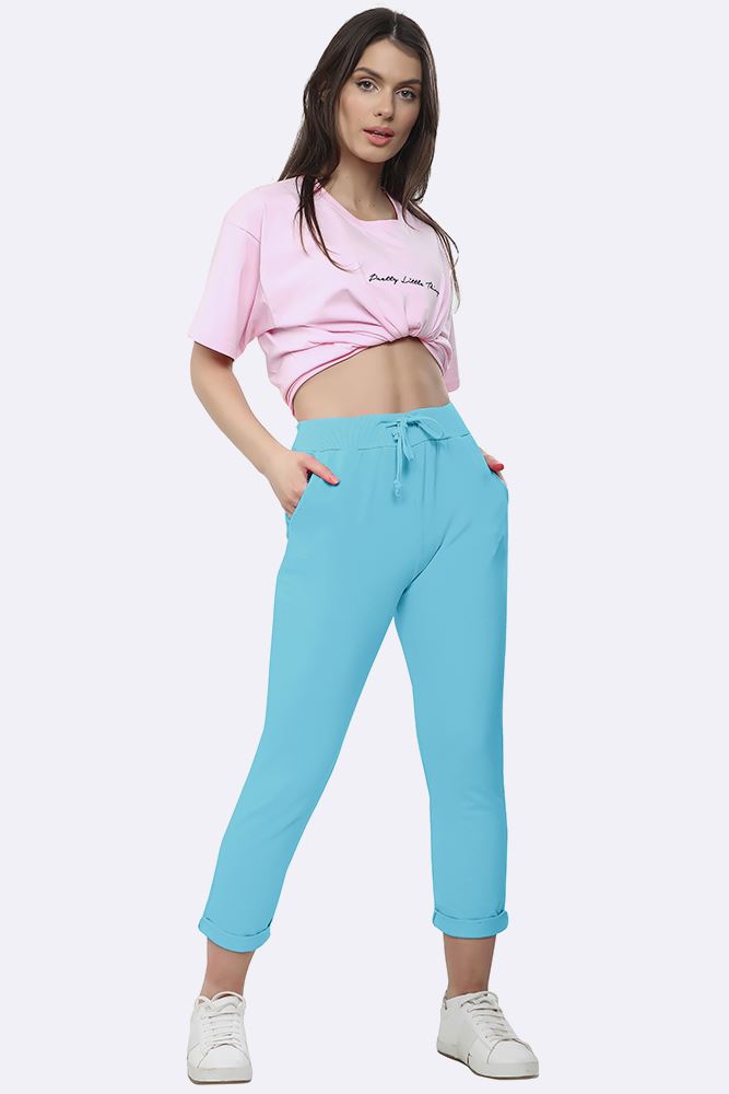 Italian Plain Drawstring Pocket Trousers