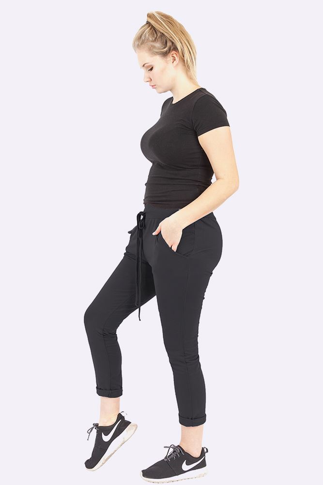 Italian Plain Drawstring Pocket Trousers