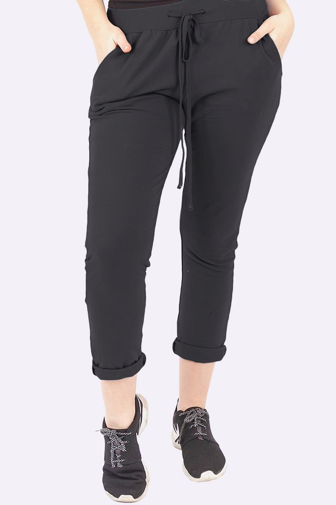 Italian Plain Drawstring Pocket Trousers