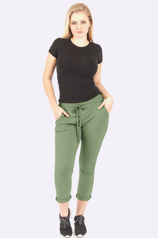 Italian Plain Drawstring Pocket Trousers