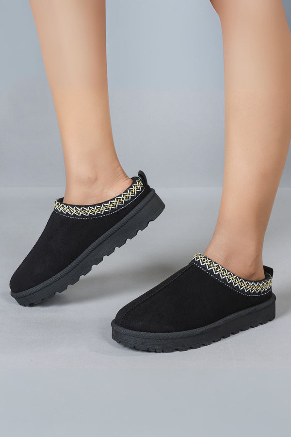 Embroidered Trim Indoor Shoes