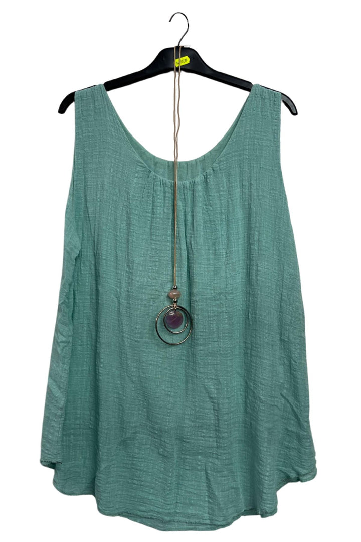 Plain Asymmetrical Hem Cotton Top