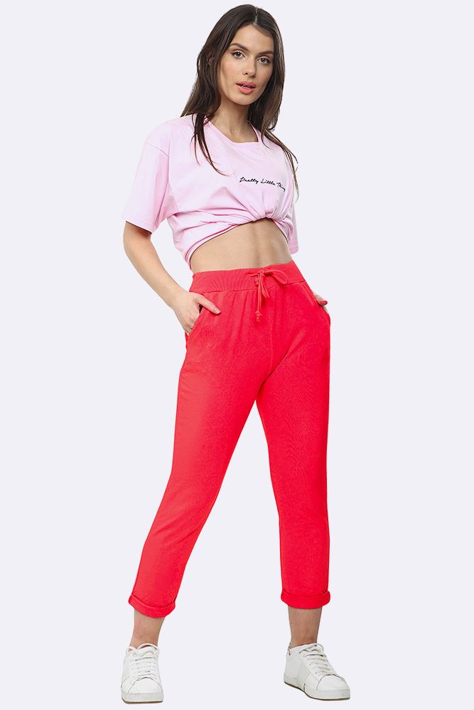 Italian Plain Drawstring Pocket Trousers