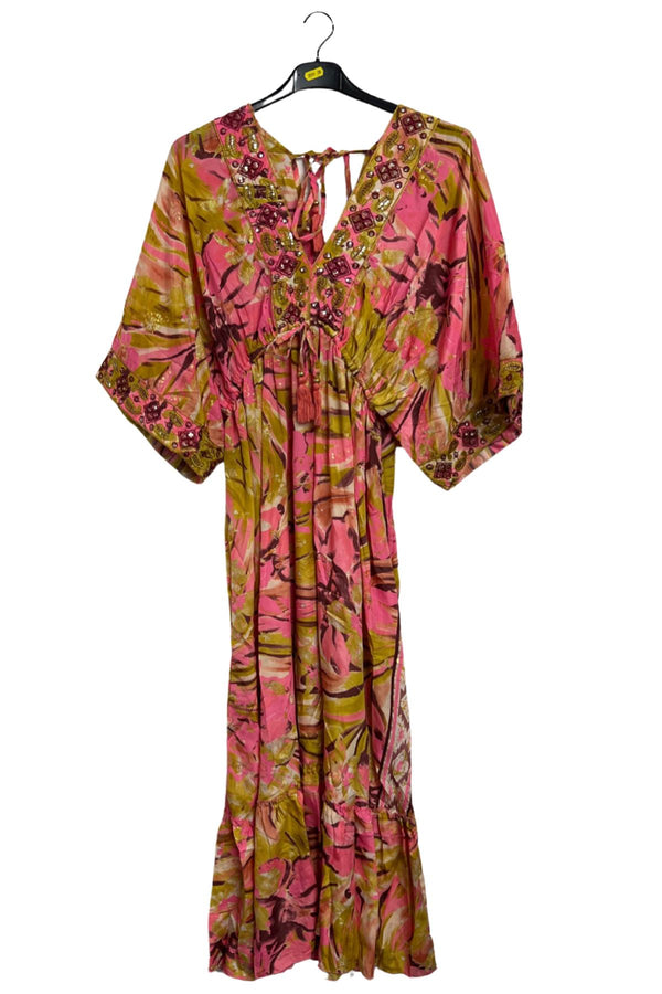 Abstract Earthy Tones Pattern Empire Waist Dress