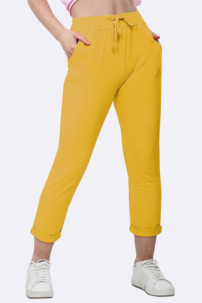 Italian Plain Drawstring Pocket Trousers