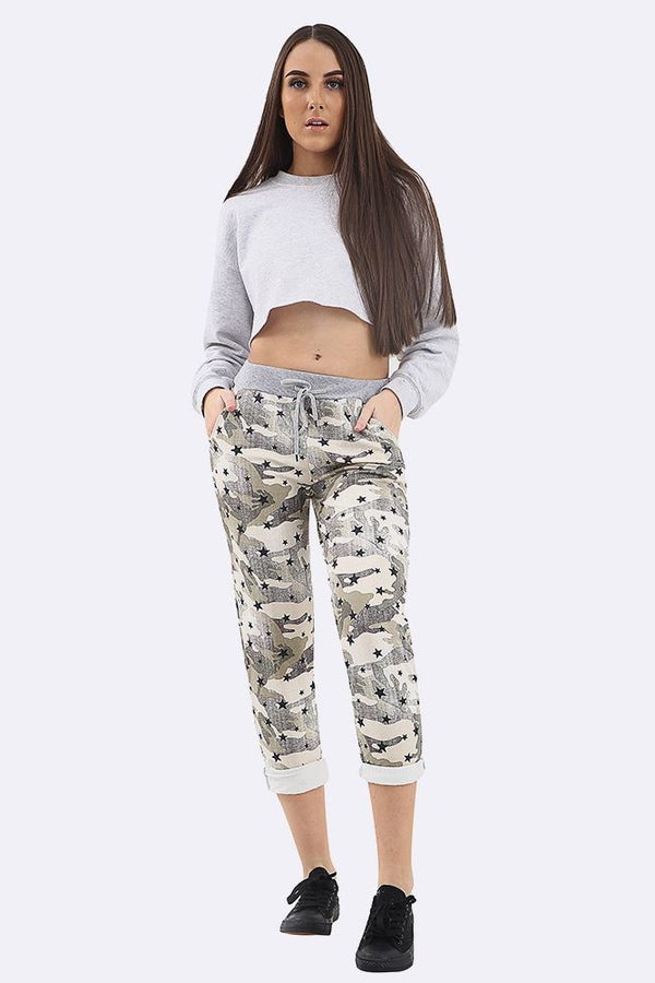 Camouflage Star Printed Lined Trouser