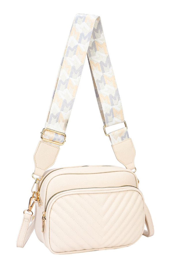 Adjustable Strap Zip Apartment Shoulder Bag