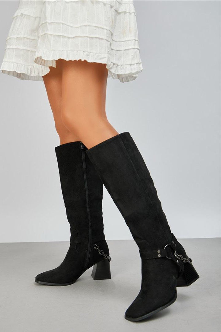 block heel knee high boots wholesale