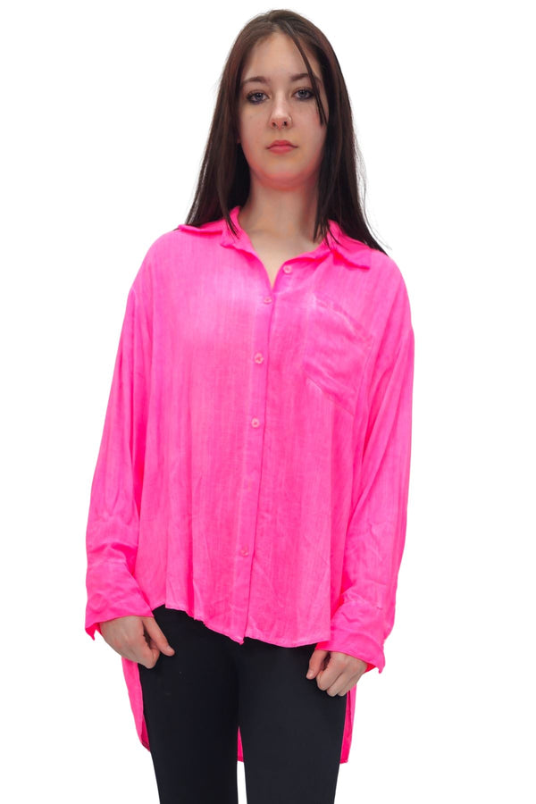 Plain Button-Down Front Shirt