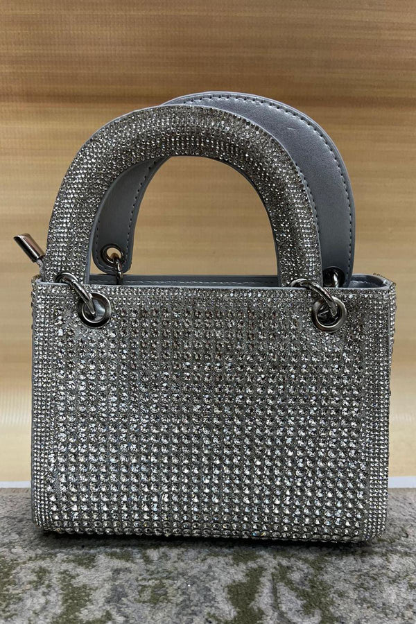 Crystal Rhinestone Two Handle Hand Bag