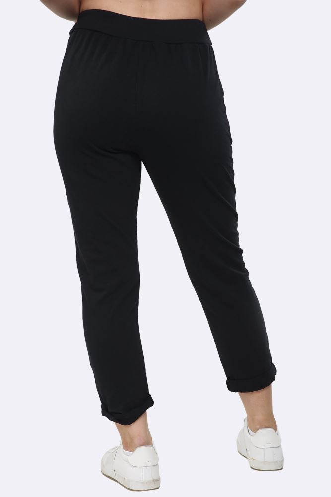 Italian Plain Drawstring Pocket Trousers