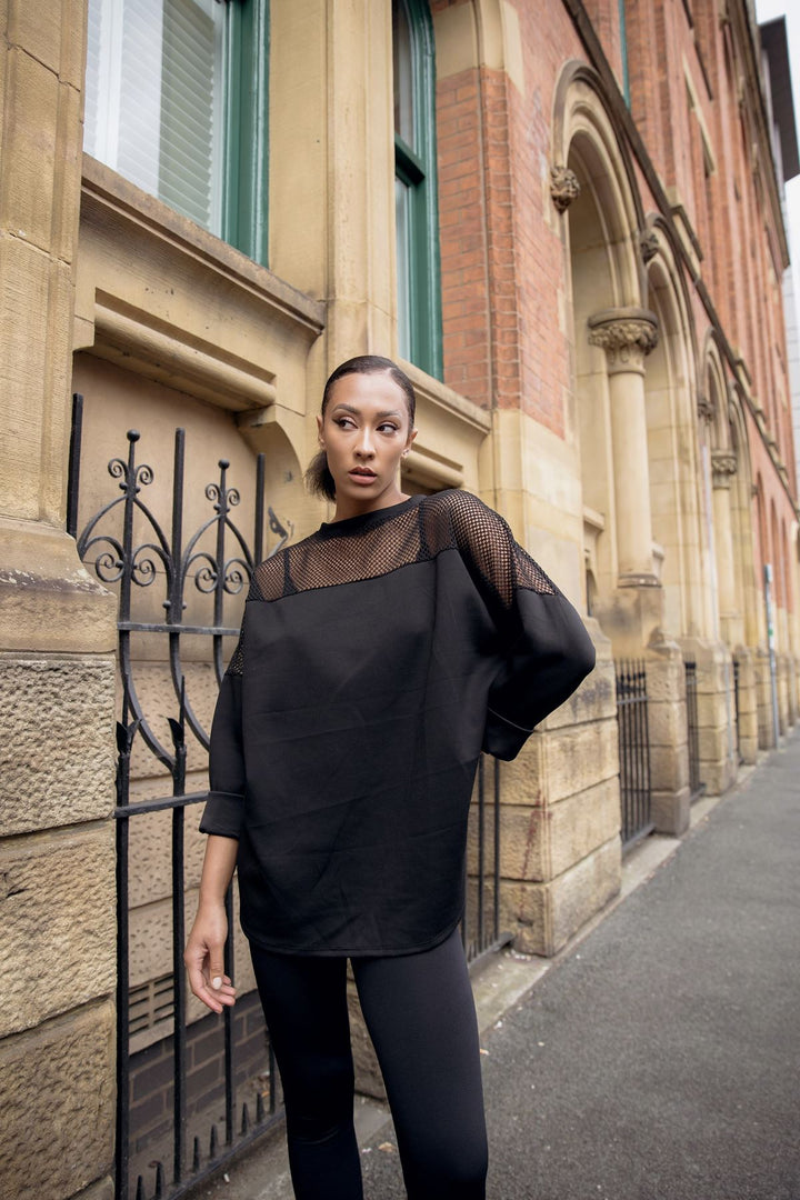 plain mesh oversized top