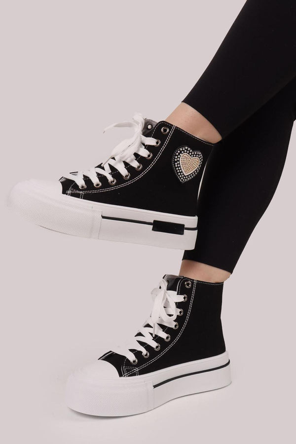 Heart Detail Lace Up Trainer