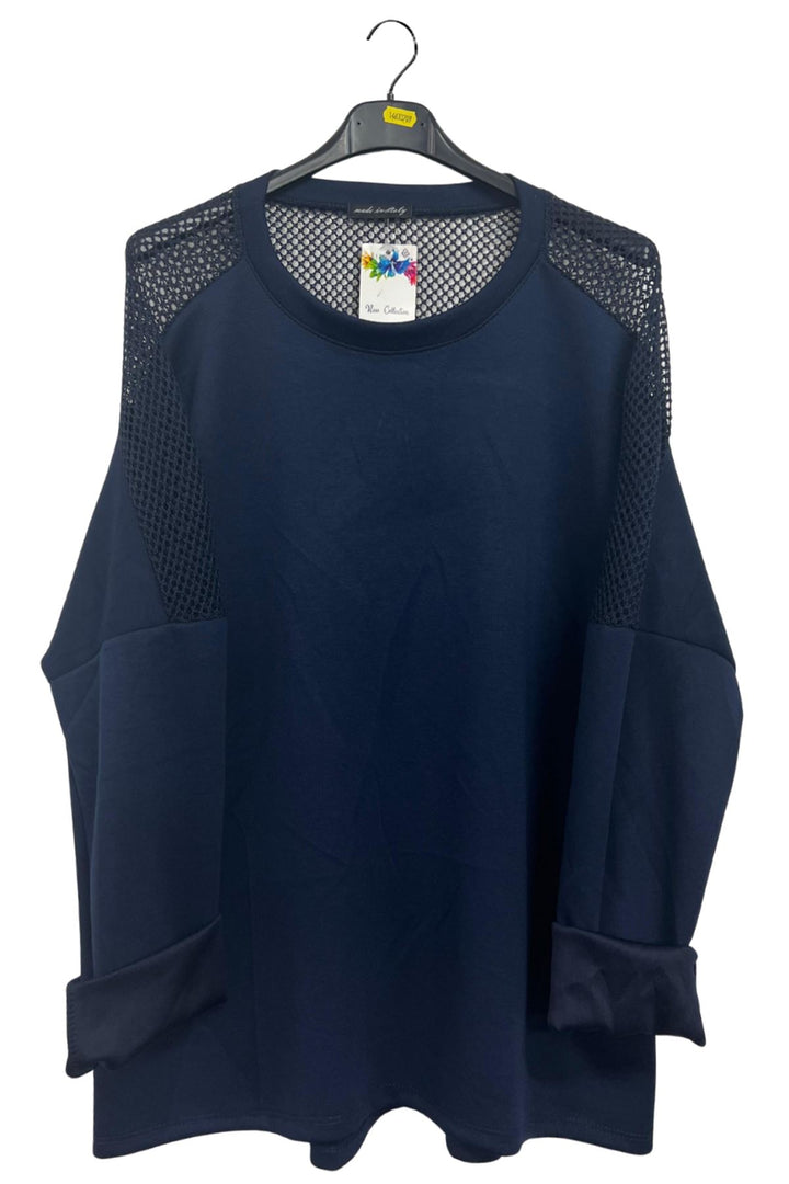 plain mesh oversized blouse