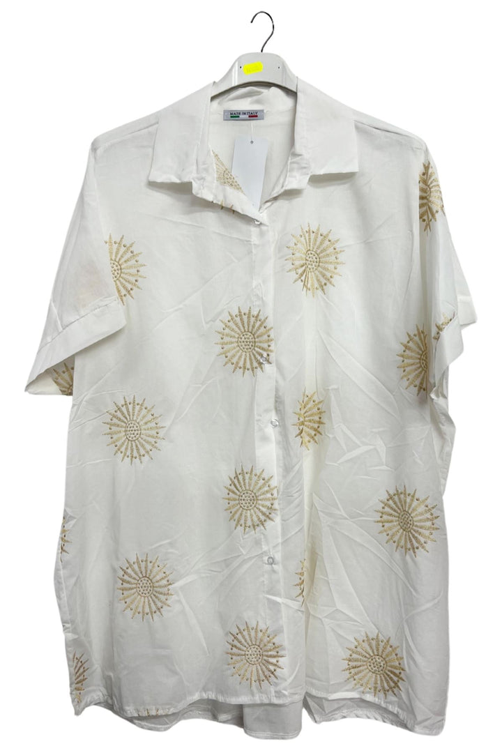Multi Pattern Button-Up Front Cotton Shirt