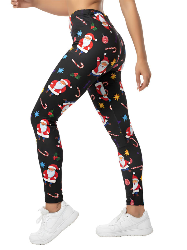 Santa Stick Print XMAS Legging