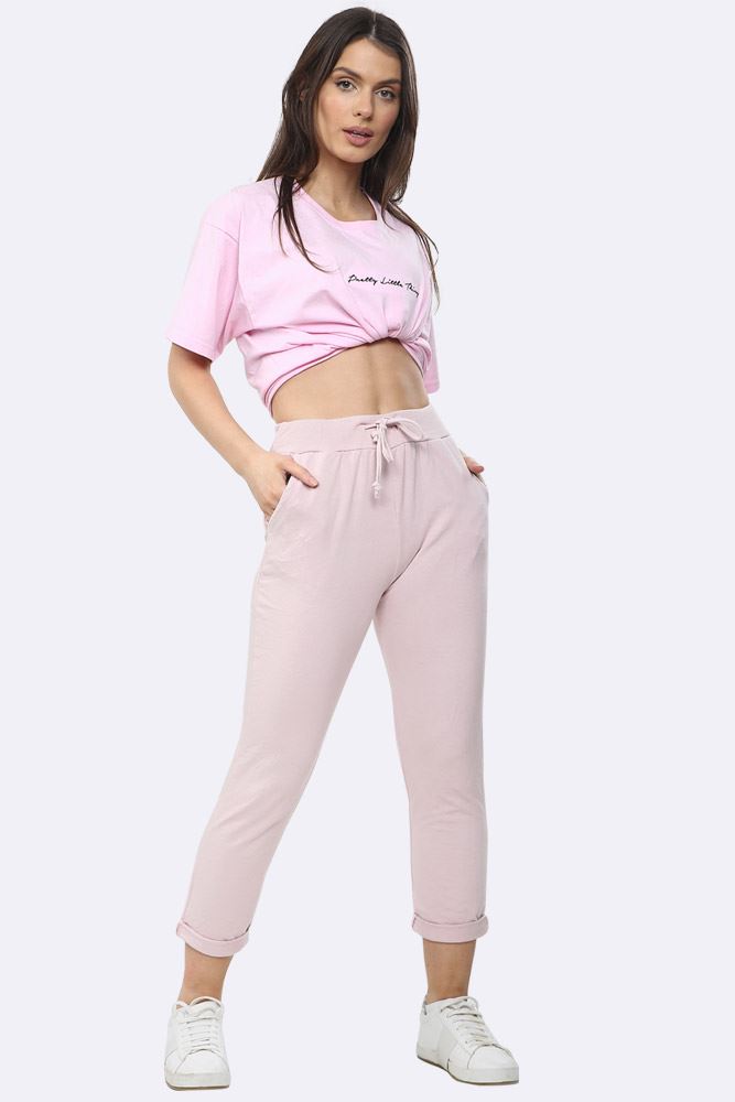 Italian Plain Drawstring Pocket Trousers
