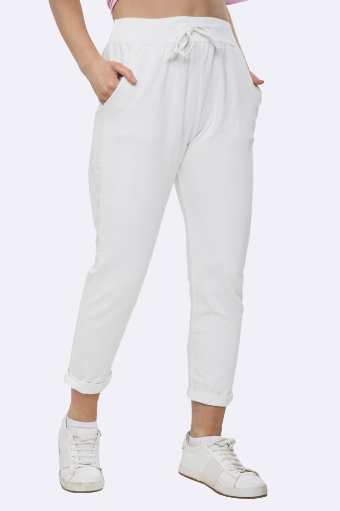 Italian Plain Drawstring Pocket Trousers