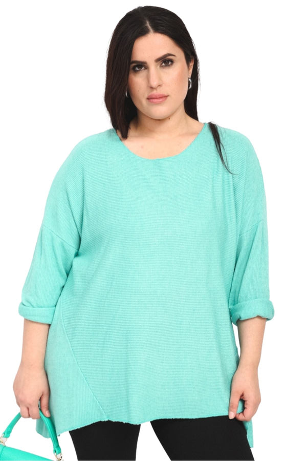 Plain Dipped Hem Viscose Top
