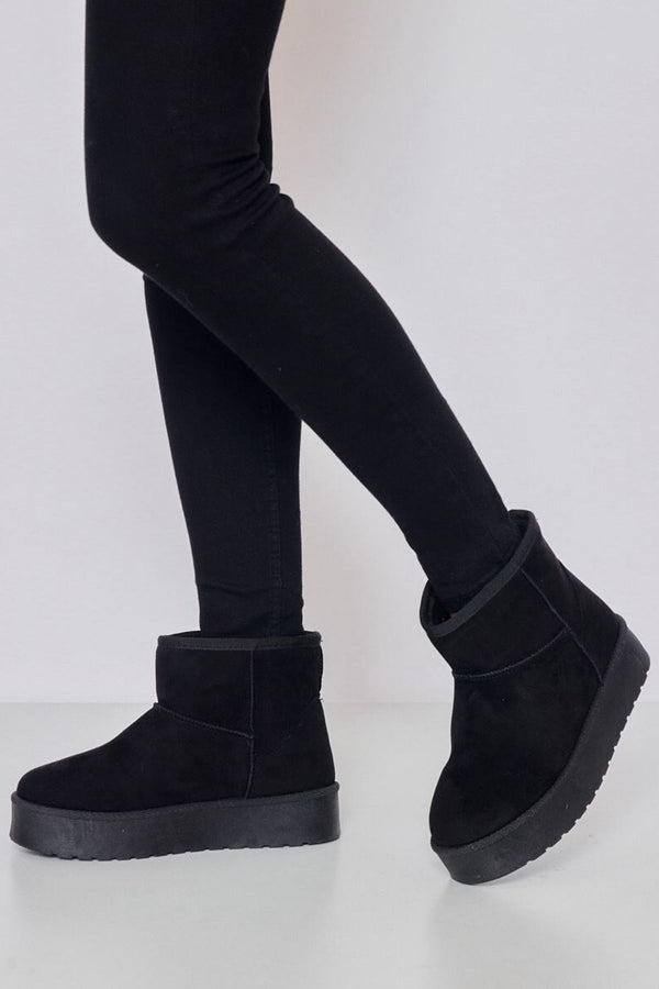 faux suede slip on platform shoes