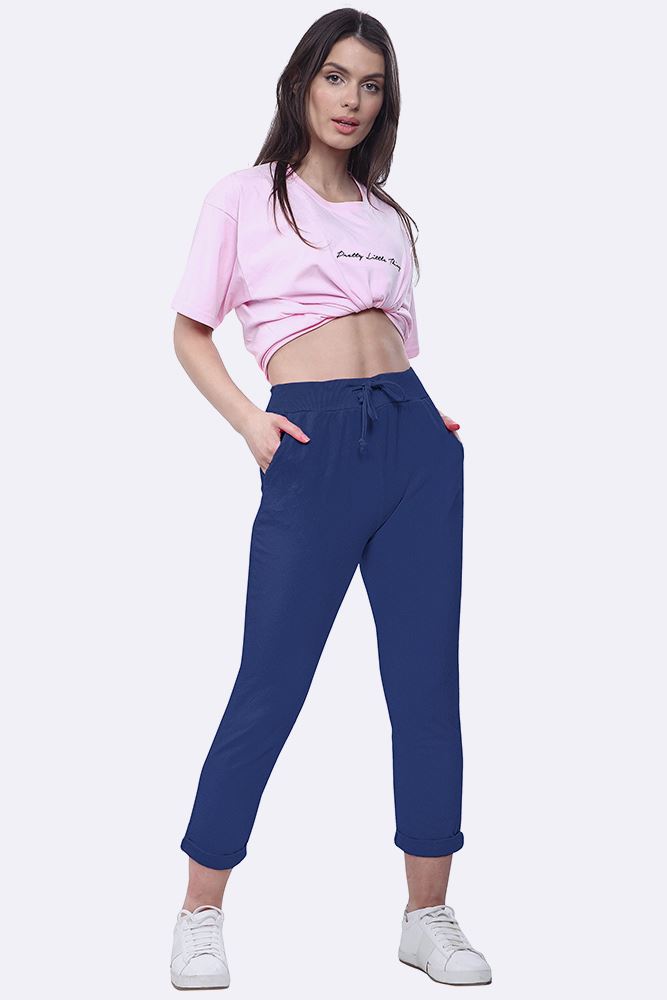Italian Plain Drawstring Pocket Trousers