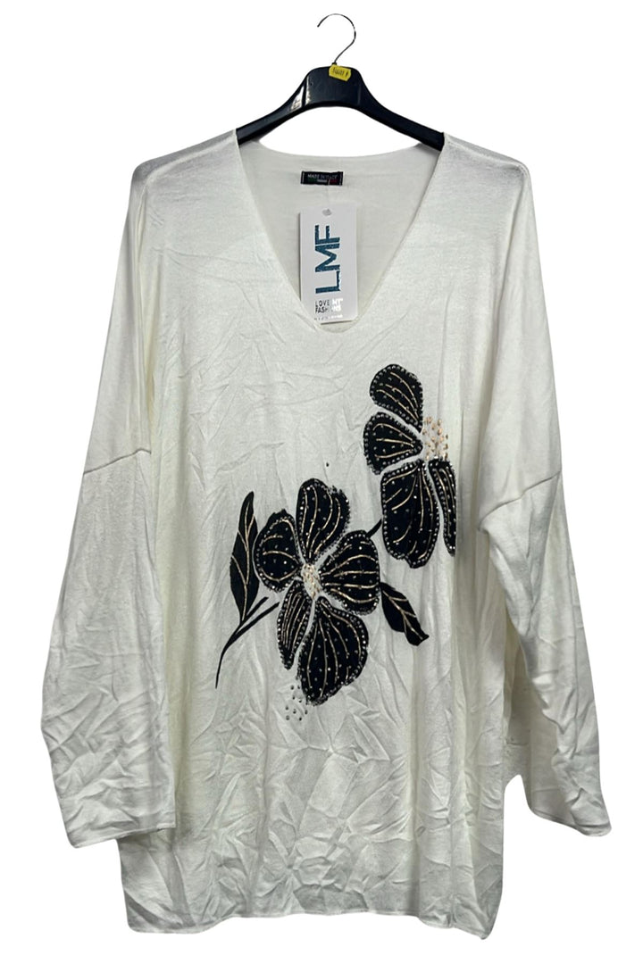 women floral embellished tunic top