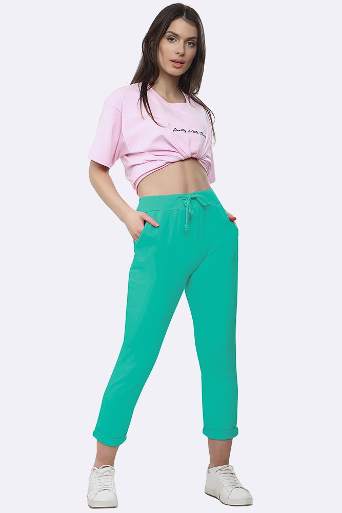 Italian Plain Drawstring Pocket Trousers