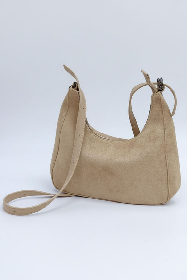 Suede Adjustable Strap Shoulder Bag