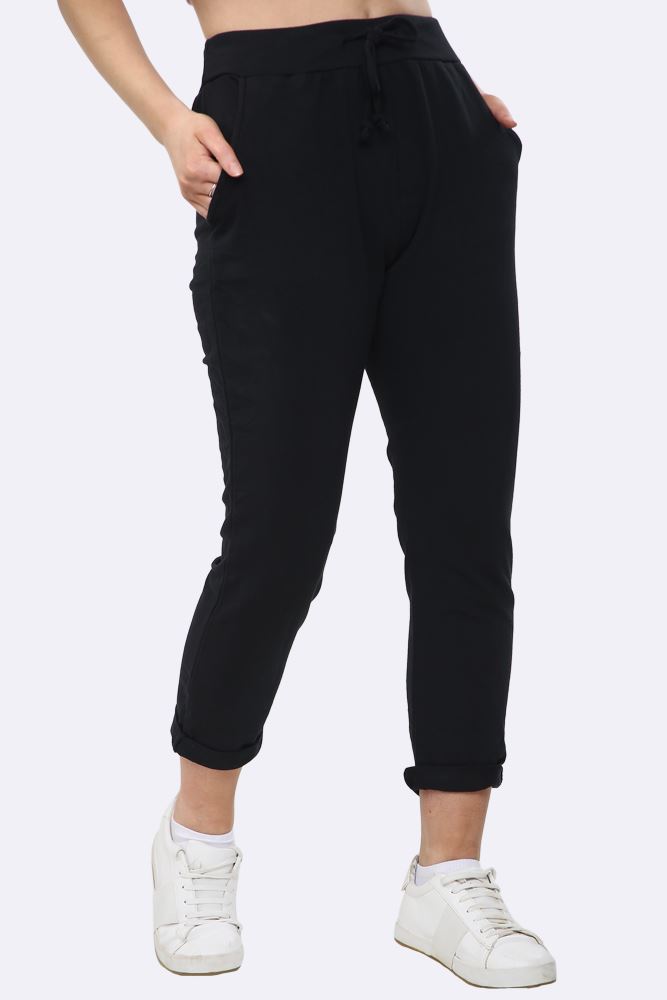 Italian Plain Drawstring Pocket Trousers