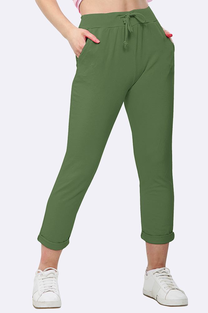 Italian Plain Drawstring Pocket Trousers
