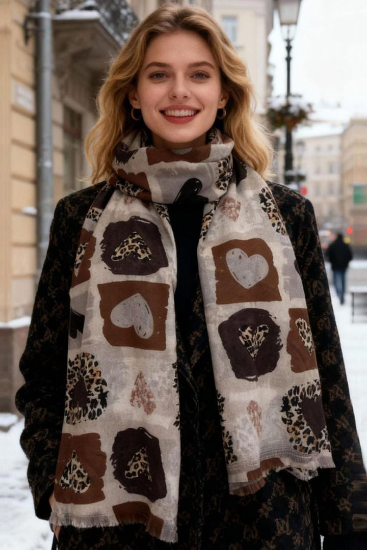 bulk heart leopard scarves