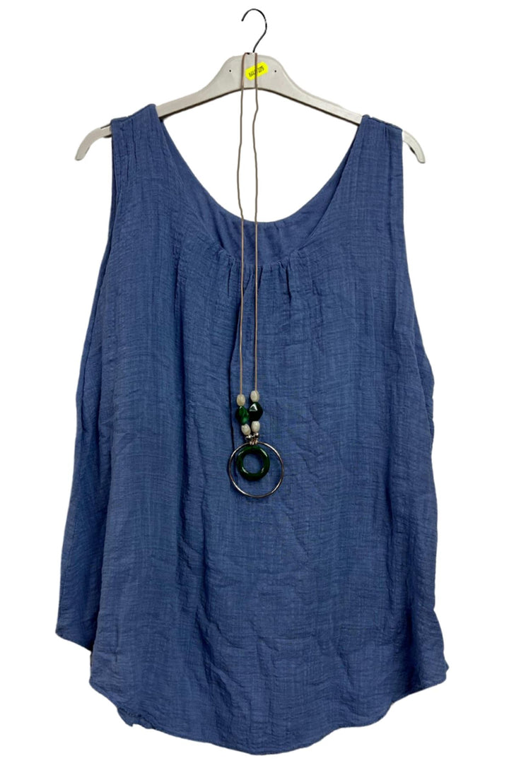 Plain Asymmetrical Hem Cotton Top