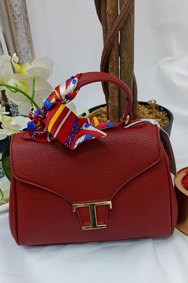 T Clasp Scarves Handle Shoulder Bag