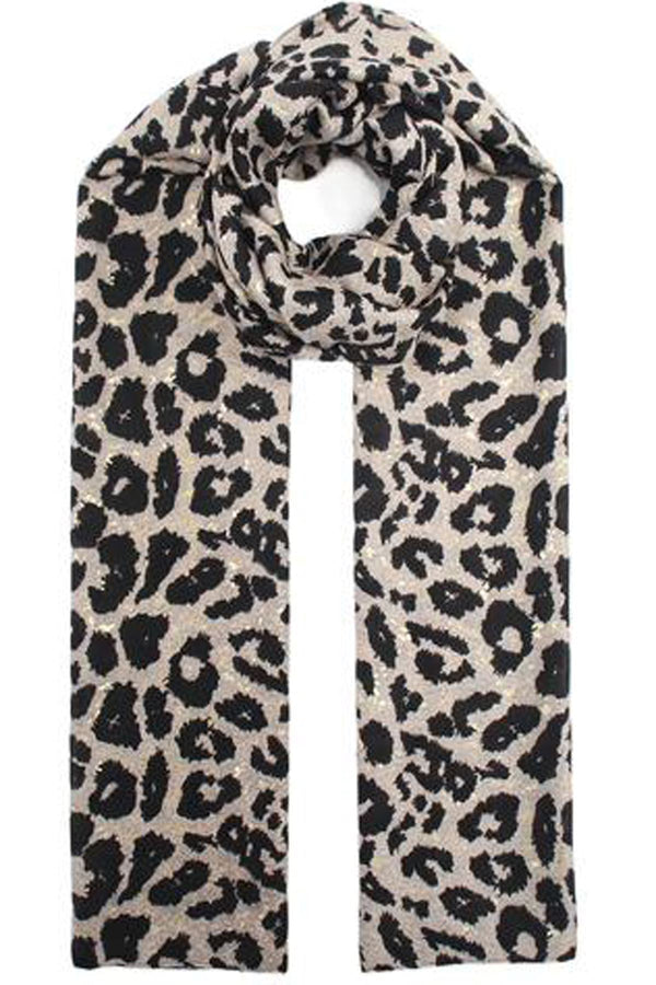 Leopard Print Glitter Scarves