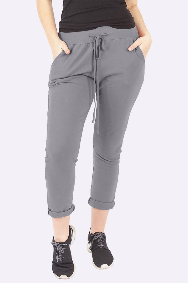 Italian Plain Drawstring Pocket Trousers
