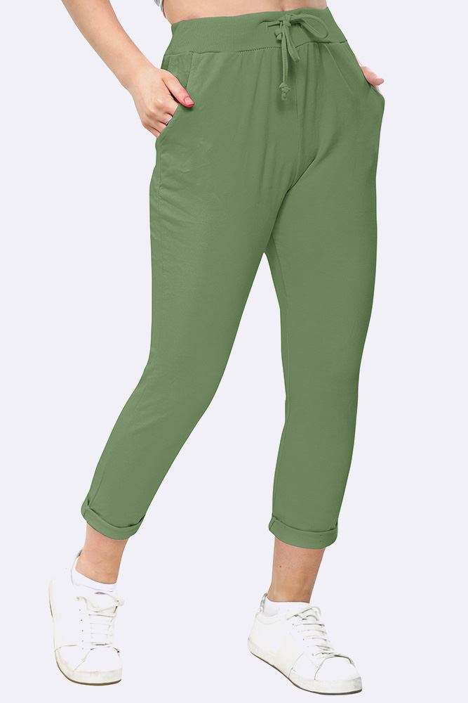 Italian Plain Drawstring Pocket Trousers