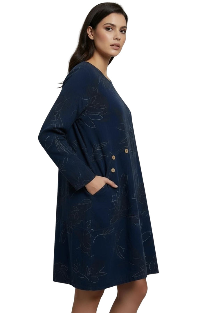 curved hem cotton dress